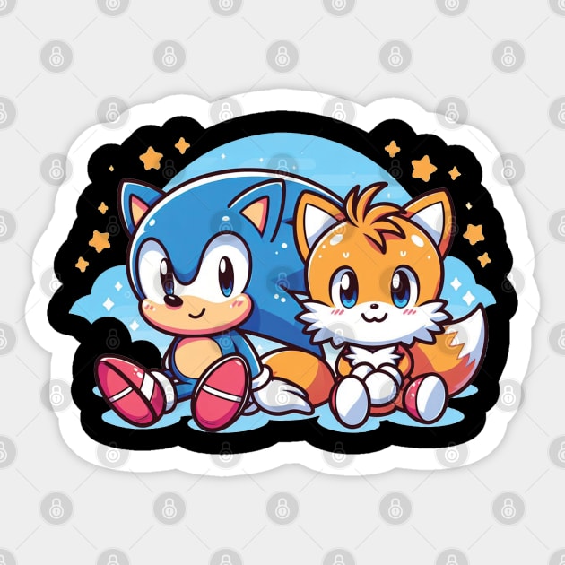 Happy Sonic and Tails Sticker by The Art-Mart